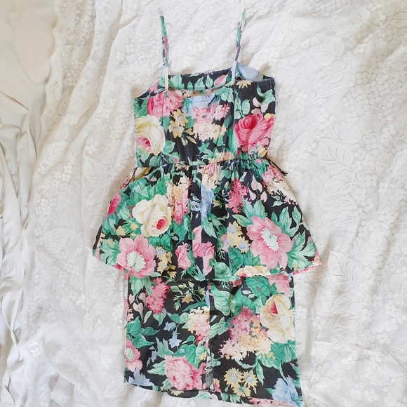 VTG 80s Peplum Dress Bolero Jacket Set Bold Floral - Picture 14 of 16